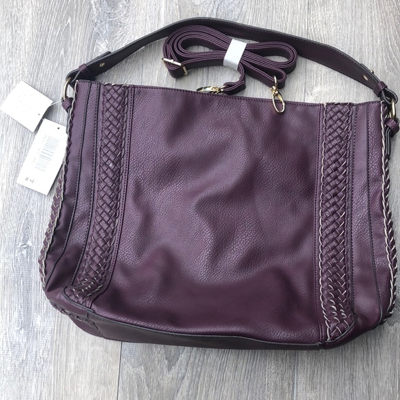 NWT Justfab Purple Hobo Style Bag with strap - Picture 1 of 7